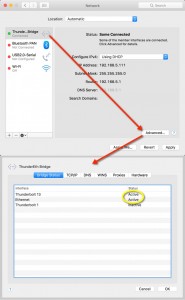 Thunderbolt bridge - check interface status