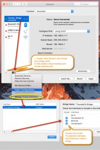 Make thunderbolt bridge and assign interfaces